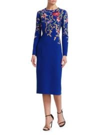 AHLUWALIA - EMBROIDERED MIDI SHEATH DRESS at Saks Fifth Avenue